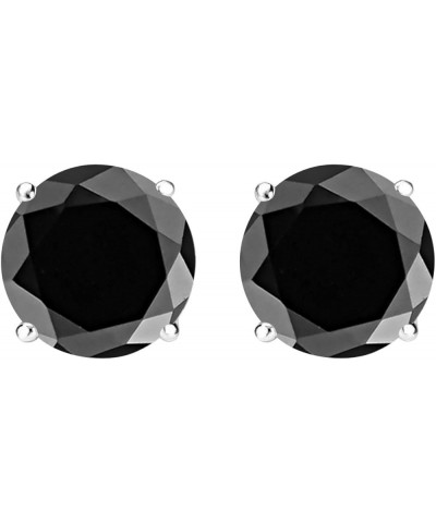 1/2-10 Carat Total Weight Black Diamond Stud Earrings 4 Prong Screw Back White Gold 4.0 carats $162.63 Earrings