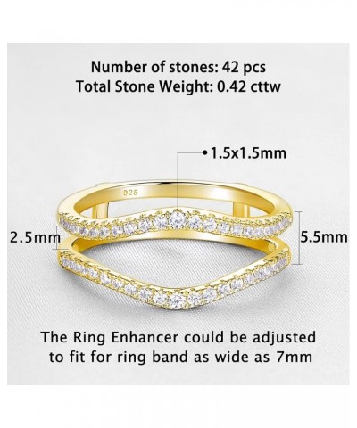 Newshe Cubic Zirconia Curved Wedding Bands for Women Ring Enhancer Guard for Engagement Rings 925 Sterling Silver Size 4-13 Y...