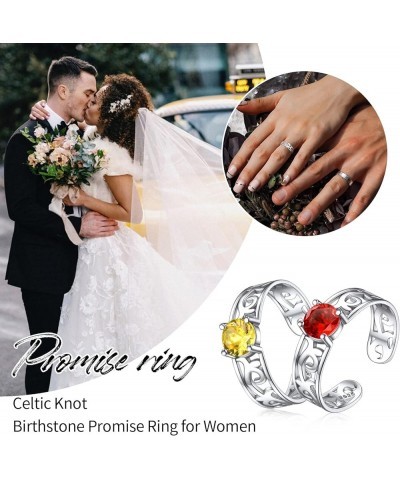 925 Sterling Silver Round Created Birthstone Celtic Knot Stackable Eternity Ring for Women Adjustable 05. May - Emerald $12.9...