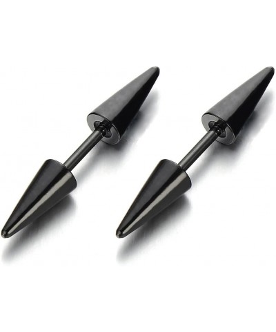 Pair Double Spike Stud Earrings in Stainless Steel for Men and Women A-Metal Color: Black $7.64 Earrings