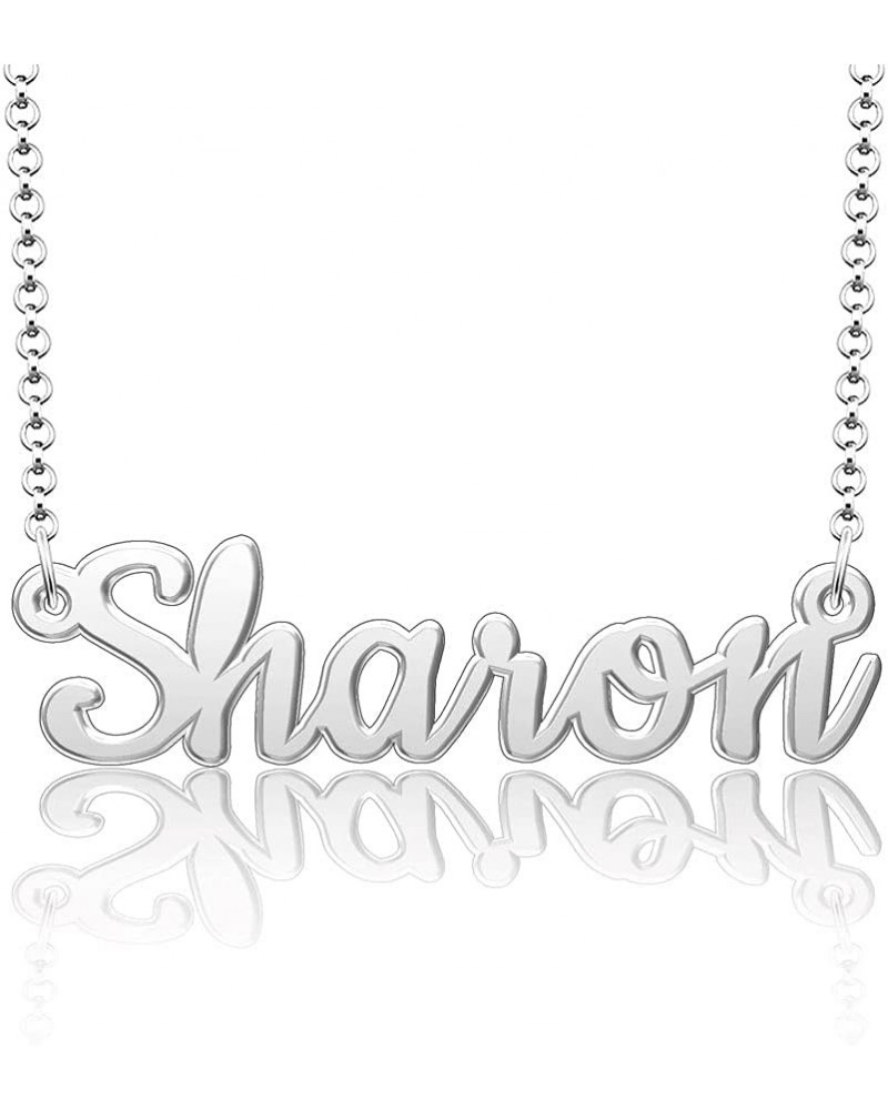 Custom Name Necklace Personalized 18K Gold Plated Nameplate Initial Necklaces Gift for Women Sharon $15.90 Necklaces