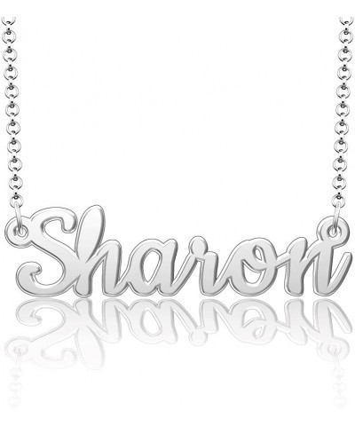 Custom Name Necklace Personalized 18K Gold Plated Nameplate Initial Necklaces Gift for Women Sharon $15.90 Necklaces