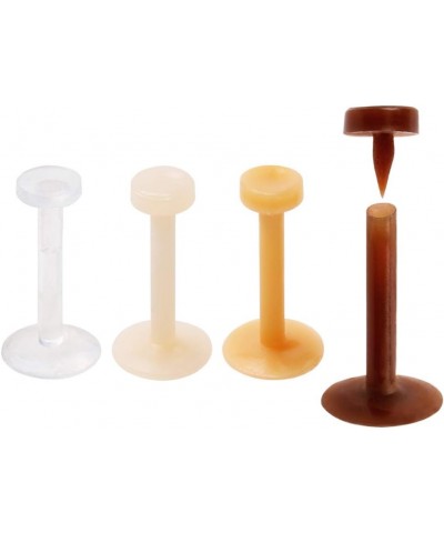 Set of 10 16GA Flesh Tone Flexible Bioflex Removable Push Top Piercing Retainers, Metal & Allergy Free Dark - 10mm (3/8") $9....