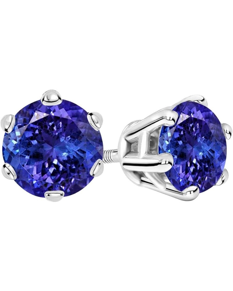 1/2-10 Carat Total Weight Tanzanite Stud Earrings 6 Prong Screw Back Platinum 2.0 carats $664.57 Earrings