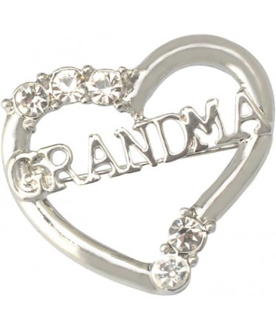 Crystal Emerald Rhinestone Grandma Love Heart Shaped Brooch Pin Mother's Day $6.03 Brooches & Pins