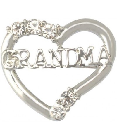 Crystal Emerald Rhinestone Grandma Love Heart Shaped Brooch Pin Mother's Day $6.03 Brooches & Pins