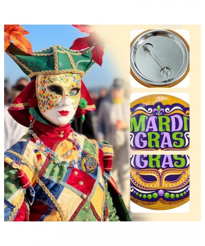 Mardi Gras Brooches for Women,Mardi Gras Mask Brooch Pins,Mardi Gras Buttons Pins,Mardi Gras Lapel Pin,Carnival Round Badges,...