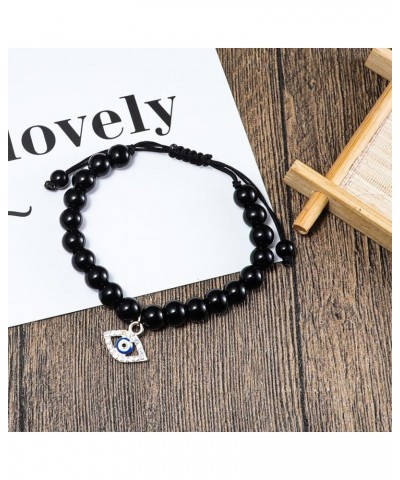 Evil Eye Bracelet for Women Men Natural Stone Beads Handmade Bracelet Inspirational Bracelet with Gift Message Card Kabbalah ...