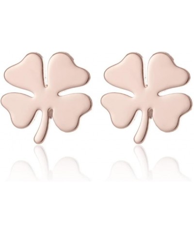 Minimalist Four Leaf Clover Stainless Steel Tiny Stud Earrings for Women Teen Girls Cartilage Pierced Studs Earring Lovely Go...