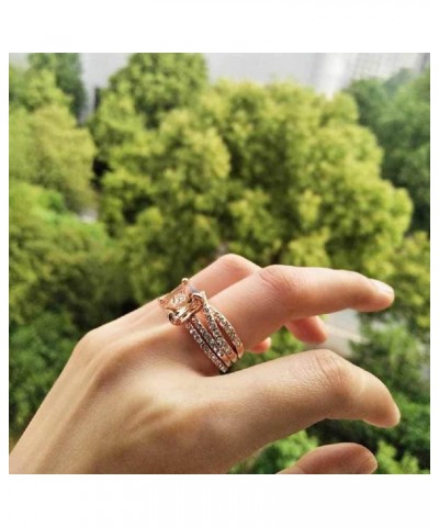 Sparkling Women Fashion 18K Rose Gold Filled Morganite Ring Cubic Zirconia Topaz Ring Rose Gold Stackable Anniversary Engagem...