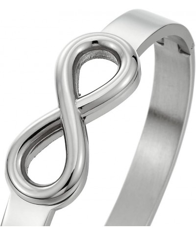 Stainless Steel Friendship Infinity Love Number 8 Bangle Bracelet for Womens Polished $11.28 Bracelets