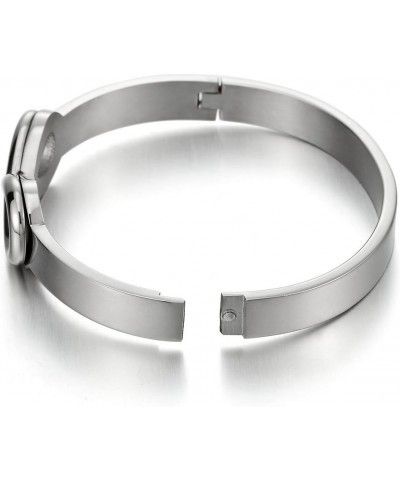 Stainless Steel Friendship Infinity Love Number 8 Bangle Bracelet for Womens Polished $11.28 Bracelets