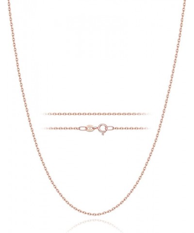 Solid 18K Gold Over 925 Sterling Silver Chain Necklace for Women Girls, 1.2mm Cable Chain Dainty & Thin & Sturdy Women's Chai...