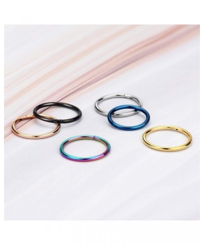 1pc Surgical Steel Piercing Ring for Nose Septum Cartilage Helix Tragus Conch Rook Daith Lobe 20g-18g-16g-14g-12g-10g 5mm-6mm...