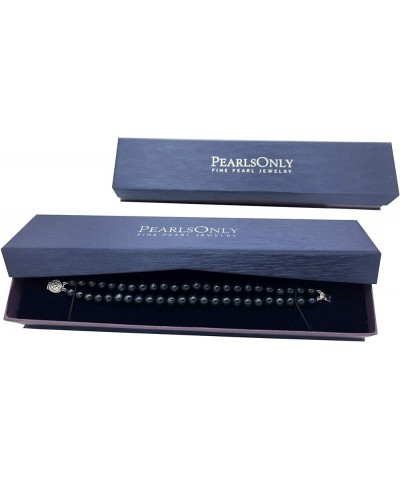 Lavinia Black 6-7mm Double Strand A Quality Freshwater 925 Sterling Silver Cultured Pearl Bracelet 7.5 Inches $40.30 Bracelets