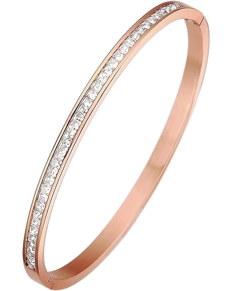 Love Bracelets 18K Gold Plated Crystal Belt Bangle Cubic Zirconia Titanium Steel Classic Girl Women's Gift Rose Gold Classic ...