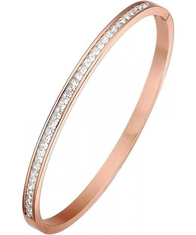 Love Bracelets 18K Gold Plated Crystal Belt Bangle Cubic Zirconia Titanium Steel Classic Girl Women's Gift Rose Gold Classic ...