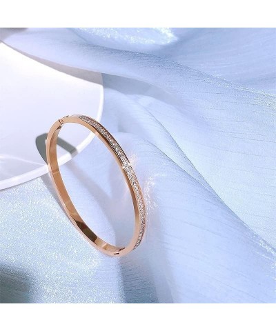 Love Bracelets 18K Gold Plated Crystal Belt Bangle Cubic Zirconia Titanium Steel Classic Girl Women's Gift Rose Gold Classic ...