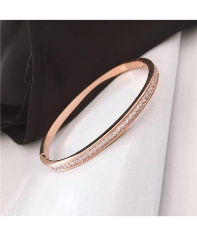 Love Bracelets 18K Gold Plated Crystal Belt Bangle Cubic Zirconia Titanium Steel Classic Girl Women's Gift Rose Gold Classic ...