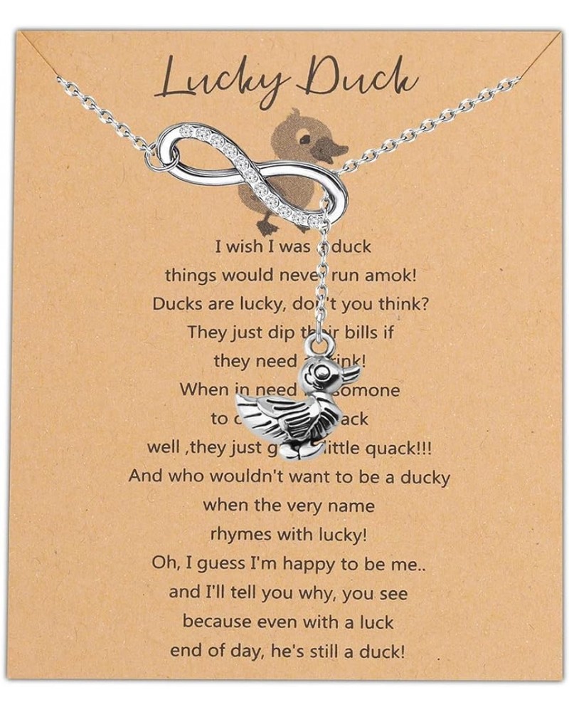 Lucky Duck Necklace Duck Lover Jewelry Friendship Good Luck Duck Charm Friendship Farewell Gift Lucky Duck $9.48 Necklaces