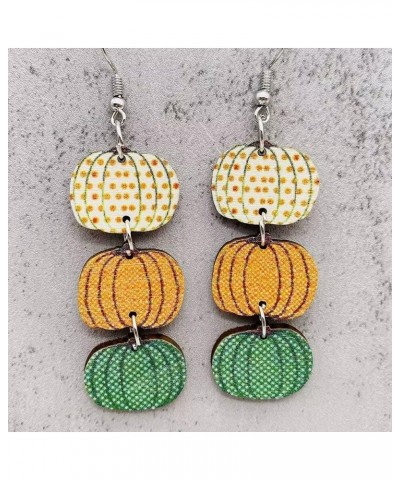 2-3 Pairs Thanksgiving Pumpkin Earrings Coffee Earrings Wooden Stitching Thanksgiving Earrings Thanksgiving Jewelry For Women...