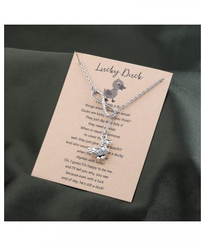 Lucky Duck Necklace Duck Lover Jewelry Friendship Good Luck Duck Charm Friendship Farewell Gift Lucky Duck $9.48 Necklaces