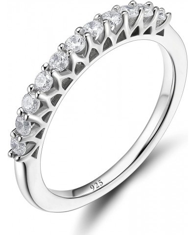 CZ Wedding Band for Women 925 Sterling Silver Half Eternity Stackable Ring Size 3-13 silver-eternity $9.84 Rings