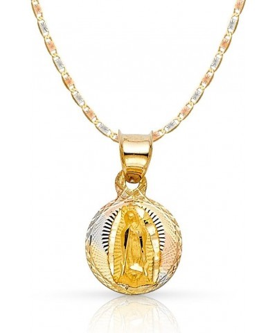 14K Gold Virgin Mary Guadalupe Stamp Charm Pendant with 1.5mm Valentino Chain Necklace 18.0 Inches $78.44 Necklaces