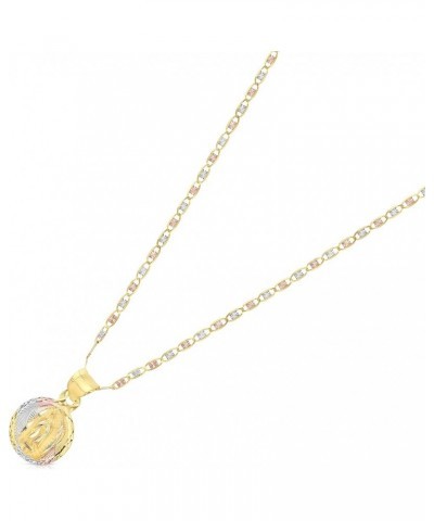 14K Gold Virgin Mary Guadalupe Stamp Charm Pendant with 1.5mm Valentino Chain Necklace 18.0 Inches $78.44 Necklaces