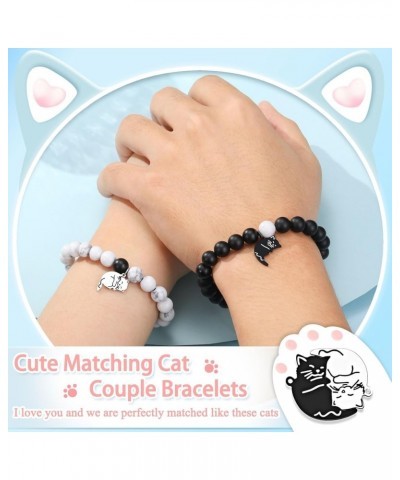 Couple Gift, Matching Cute Cat Couples Bracelets Christmas Anniversary Valentine's Day Gift for Girlfriend Boyfriend Women Me...