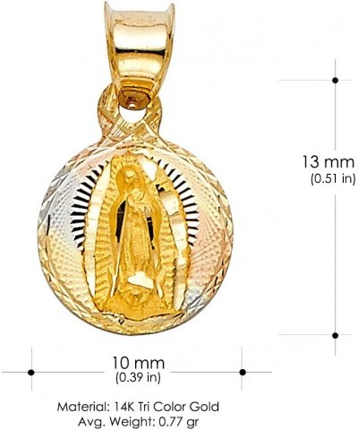 14K Gold Virgin Mary Guadalupe Stamp Charm Pendant with 1.5mm Valentino Chain Necklace 18.0 Inches $78.44 Necklaces