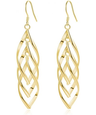 Sterling Silver Earrings Dangle Earrings Linear Drop Statement Earrings for Women GOLD $10.82 Earrings