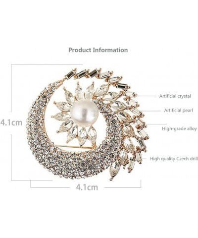 Rhinestone Flower Brooch Pin with Pearl Flower Crystal Pins Brooches for Women's Clothing Wedding Banquet Party Brooch Simple...