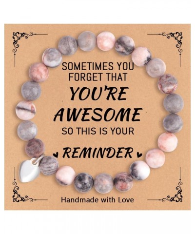 Sometimes You Forget You're Awesome Unique Gifts Best Friend Birthday Gifts Natural Stone Bracelets for Women Trendy C $10.02...