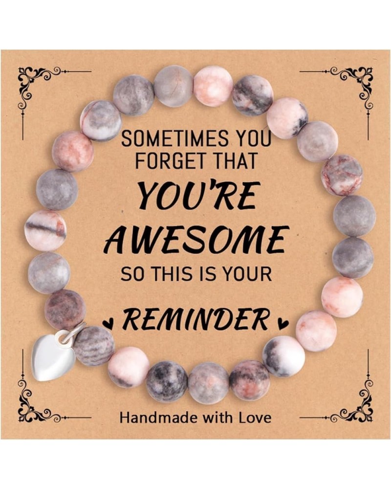 Sometimes You Forget You're Awesome Unique Gifts Best Friend Birthday Gifts Natural Stone Bracelets for Women Trendy C $10.02...