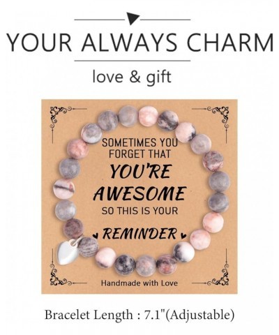 Sometimes You Forget You're Awesome Unique Gifts Best Friend Birthday Gifts Natural Stone Bracelets for Women Trendy C $10.02...