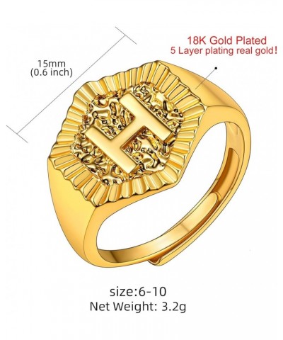 Gold Initial Letter Signet Ring, GoldChic Jewelry Women Trendy Statement Rings Women's Initials Ring for Party Letter H $10.3...