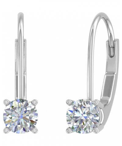 0.40 to 3/4 Carat Diamond Leverback Drop Earrings in 10K Gold - IGI Certified White Gold 0.55 carats $112.10 Earrings