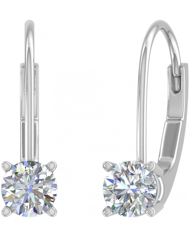 0.40 to 3/4 Carat Diamond Leverback Drop Earrings in 10K Gold - IGI Certified White Gold 0.55 carats $112.10 Earrings