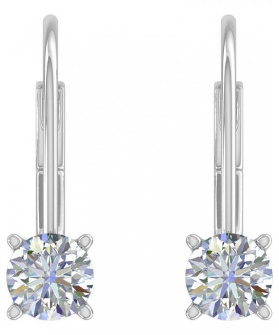 0.40 to 3/4 Carat Diamond Leverback Drop Earrings in 10K Gold - IGI Certified White Gold 0.55 carats $112.10 Earrings