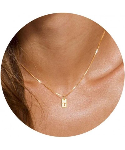 Gold Initial Necklaces for Women, Dainty Trendy Gold Letter Necklace 14k Gold Pendant Necklace Cute Choker Necklace Simple Pe...