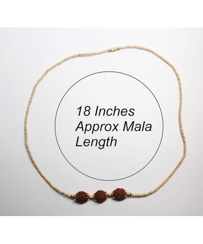 Tulsi Neck Mala (Necklaces) 2 mm Approx Beads Ram Mala for Body & Soul of All Impure Krma & Thoughts 5 Mukhi Rudraksha 3 Gold...