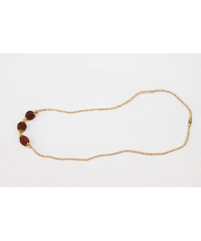 Tulsi Neck Mala (Necklaces) 2 mm Approx Beads Ram Mala for Body & Soul of All Impure Krma & Thoughts 5 Mukhi Rudraksha 3 Gold...