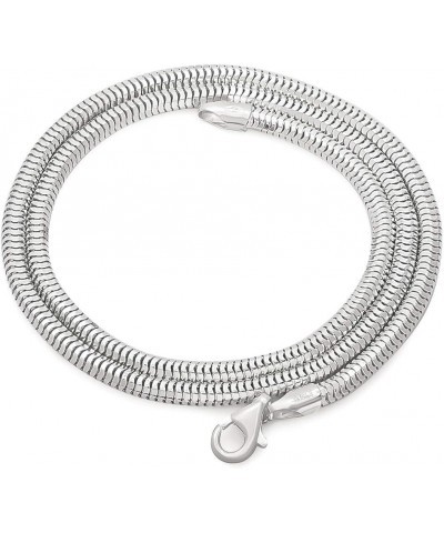 1mm-4mm Solid .925 Sterling Silver Round Snake Chain Necklace or Bracelet 20.0 Inches 4mm Necklace $29.00 Necklaces