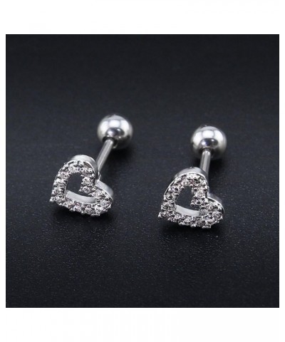 16g Sparkling Cubic Zirconia Stainless Steel Stud Earrings Tragus Helix Conch Cartilage Ear Piercing Heart $7.64 Body Jewelry