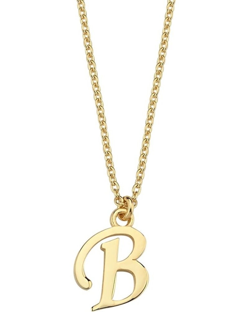 14k Gold Initial Necklace for Women A-Z | Solid Gold Letter Necklace, Real Gold Chain Initial Necklace, Yellow Gold Letter Pe...