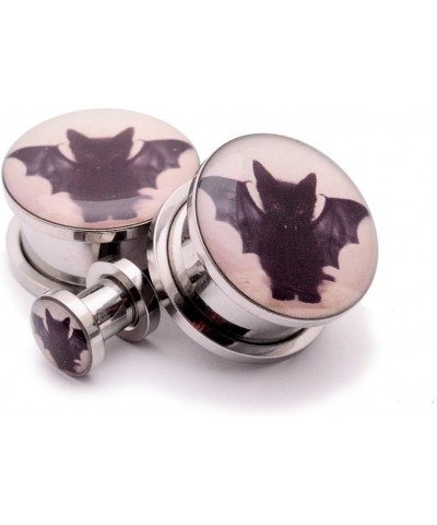 Screw on Plugs - Vampire Cat Picture Plugs - Sold As a Pair 9/16" (14mm) $8.47 Body Jewelry