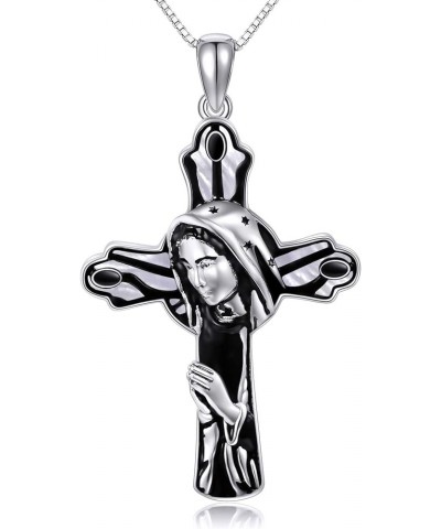 Black/Orthodox/American Flag/Baphomet Cross Necklace Sterling Silver St Michael/Muerte/Gabriel/Raphael Necklace for Men Catho...