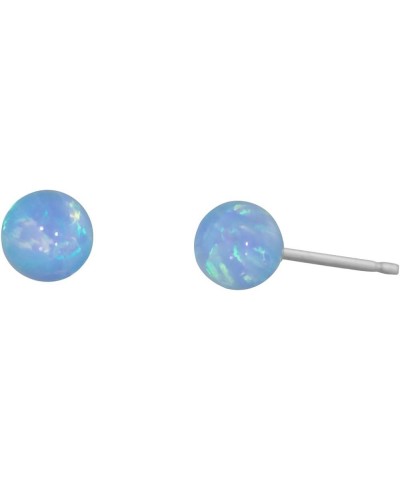 Trustmark 925 Sterling Silver Azure Blue Synthetic Opal Ball Stud Post Earrings 08mm $11.73 Earrings