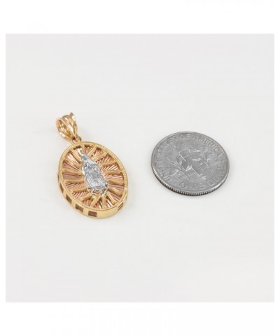 14k Tri-color Gold Blessed Our Lady of Guadalupe Miraculous Medal Pendant Necklace 20.0 Inches $151.69 Necklaces